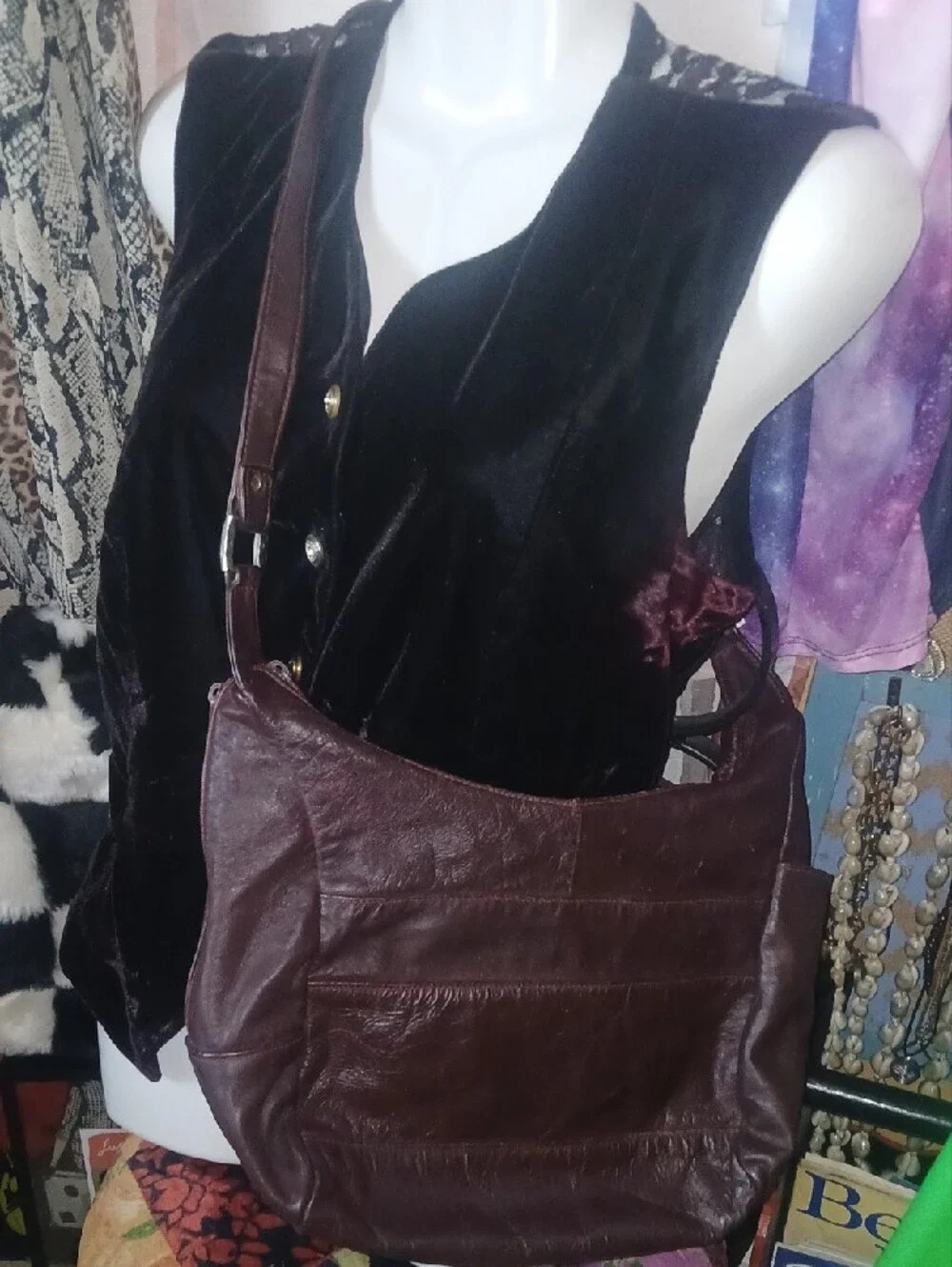 90s Vintage Lopez Comacho Burgundy Leather Satchel